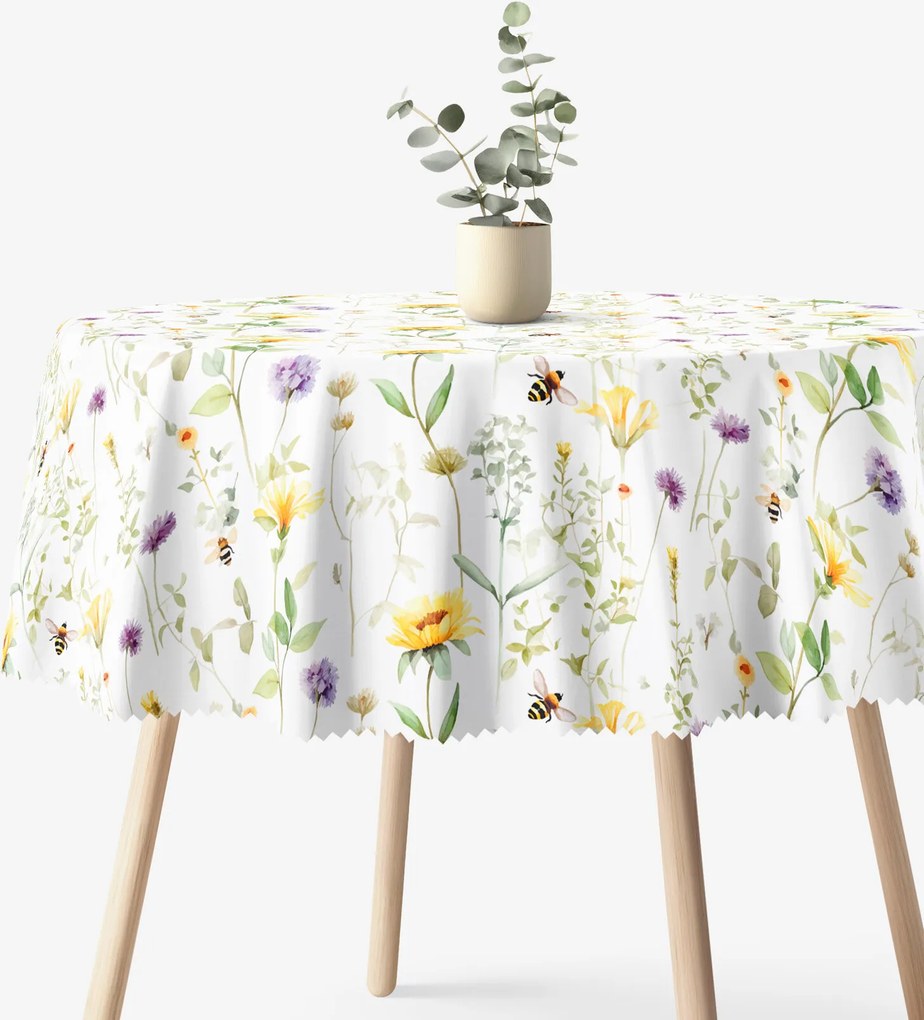 Goldea kör alakú teflonos terítő - réti világ Ø 110 cm