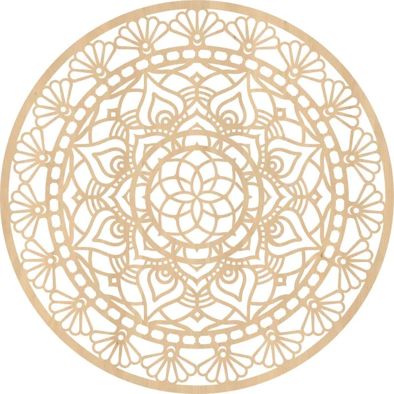 Elegáns, fából készült mandala, az élet virága - AFORDI