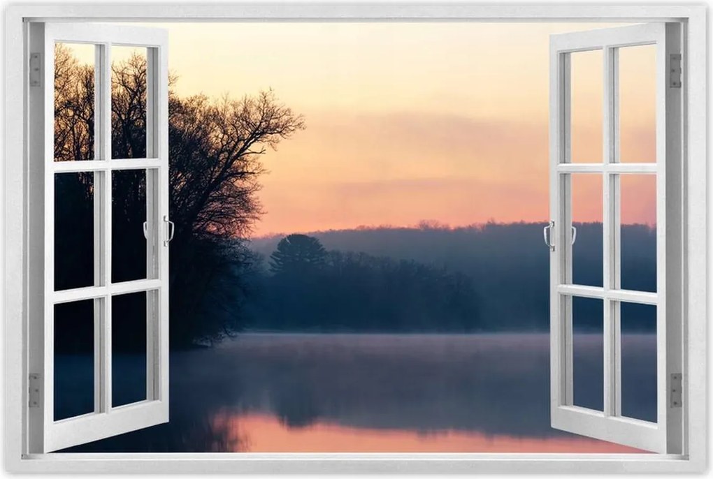 Poszterek 60x40 Tél Köd Erdő Tó