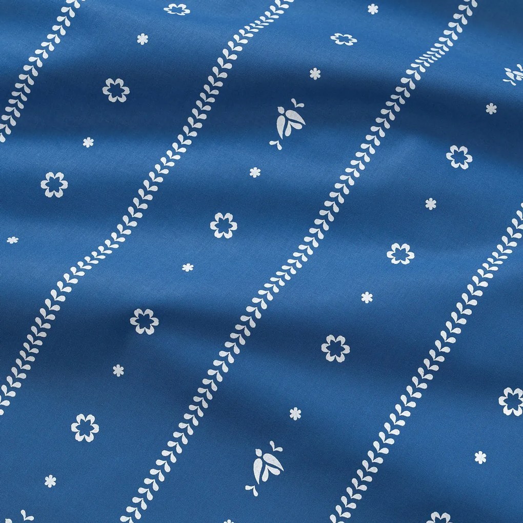 Goldea pamut asztali futó - kék folklór 35x160 cm