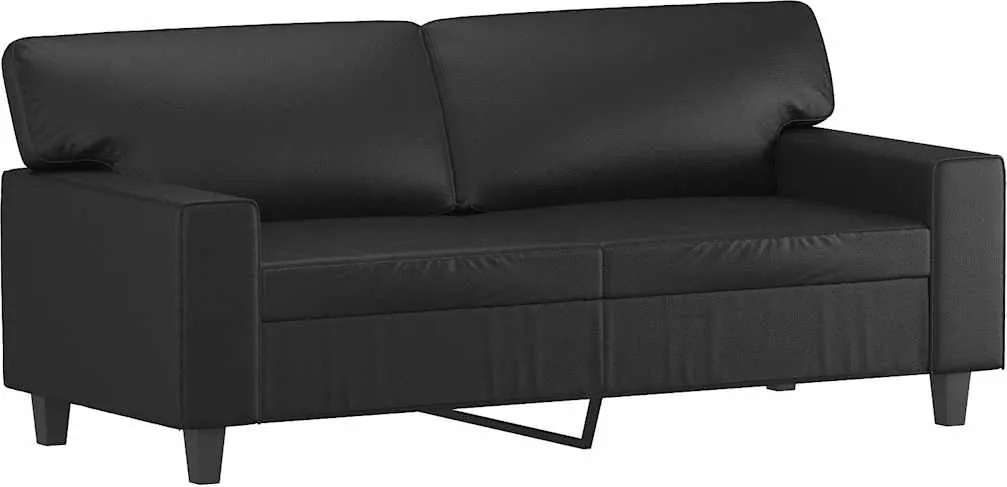 vidaXL 2 személyes fekete műbőr kanapé 140 cm