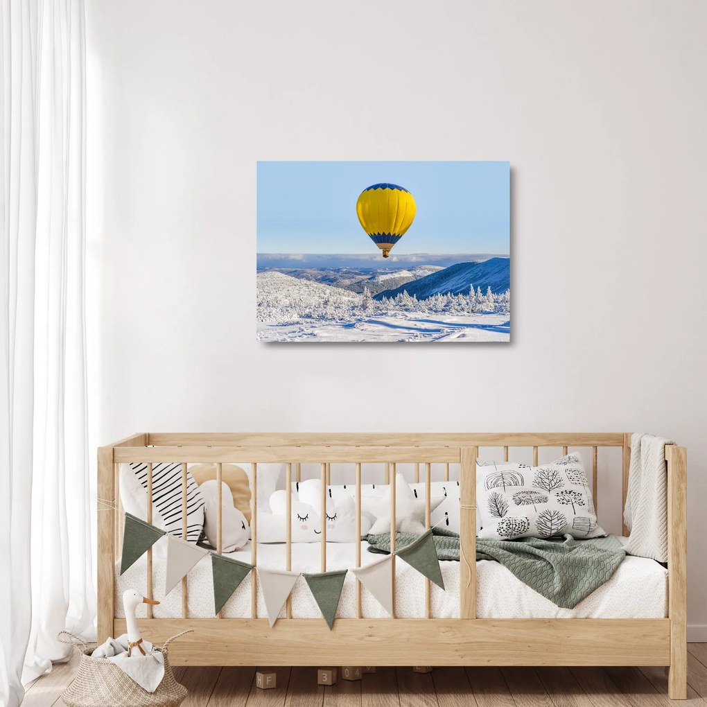 Kép - repülés a téli táj felett (üvegen) (70x50 cm)