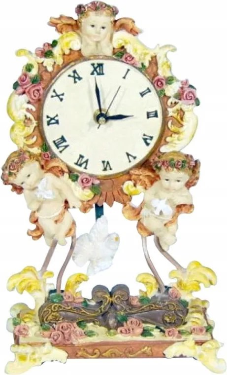 Álló óra inga angyalokkal és rózsákkal díszítve Dekoráció