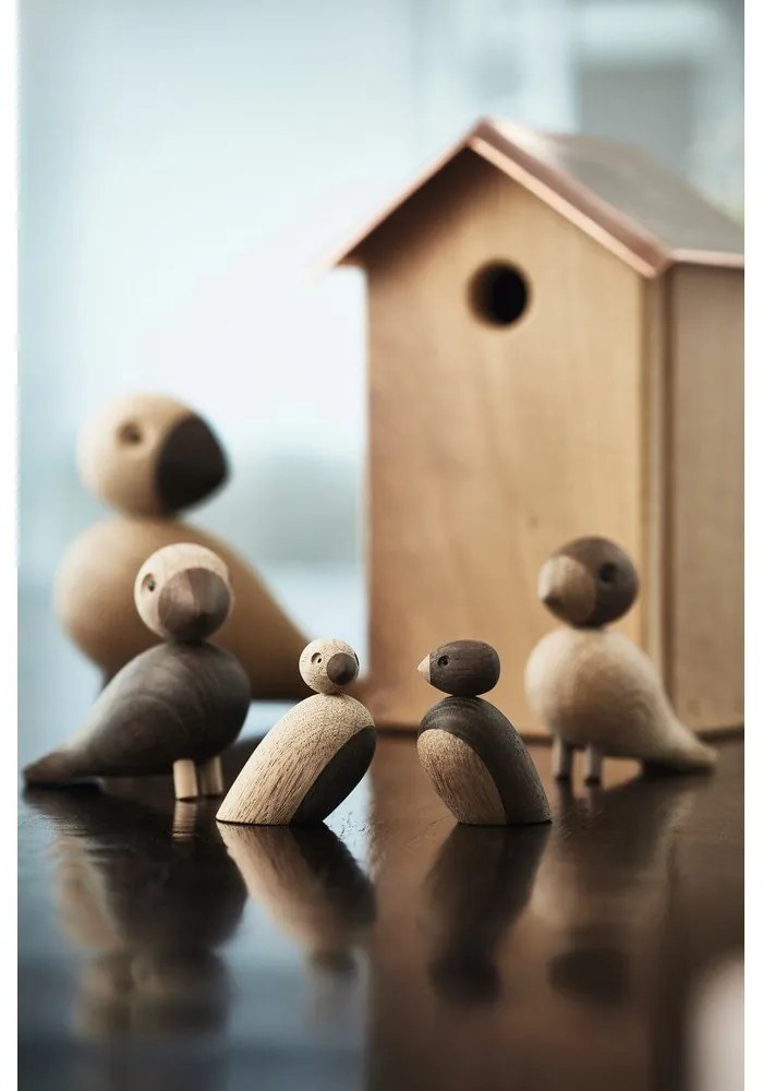 Bojesen Denmark Pair of Sparrows 2 db dekorációs figura tömör tölgyfából - Kay