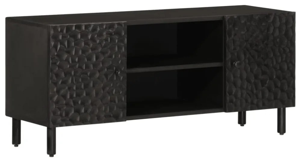 fekete tömör mangófa TV-szekrény 105 x 33 x 46 cm