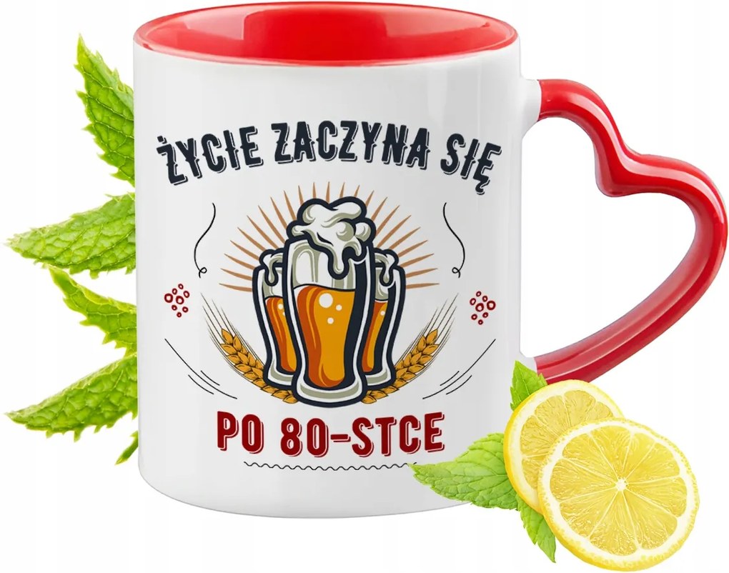 80 Születésnap Piros Szív Alakú Füllel Ajándék