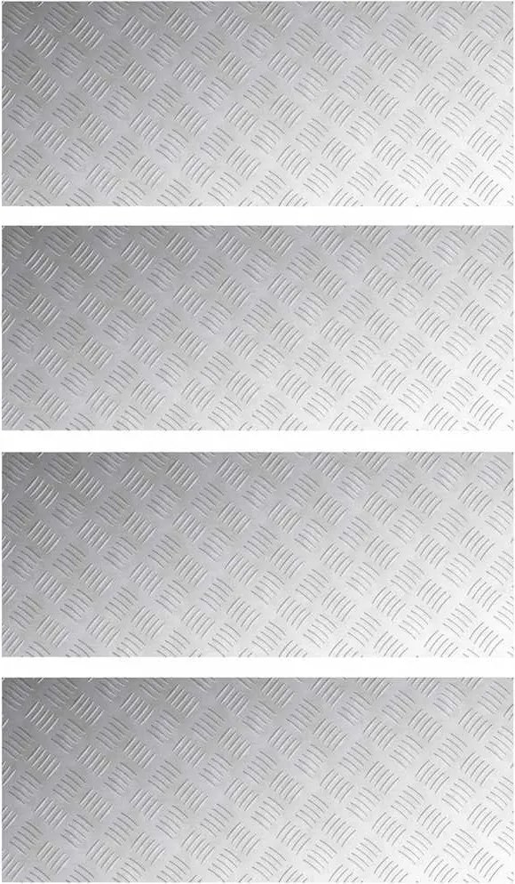 vidaXL Lépcsőfok Négyszögletes 4 pcs Ezüst 100 x 40 cm Alumínium