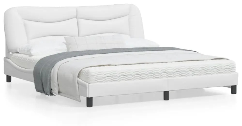 fehér ágykeret LED-ekkel matrac nélkül Hvar 180 x 200 cm