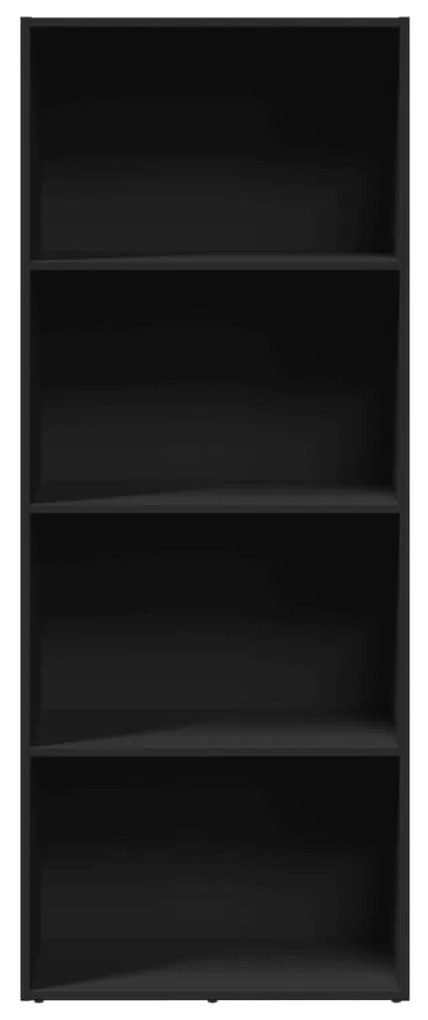 fekete szerelt fa könyvespolc 60 x 30 x 152 cm