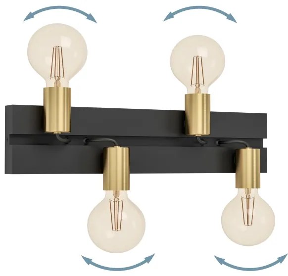 Eglo 900509 - Mennyezeti lámpa MACCHIONE 4xE27/10W/230V