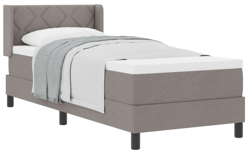 Boxspring ágy matraccal taupe színben, 80x200 cm szövet