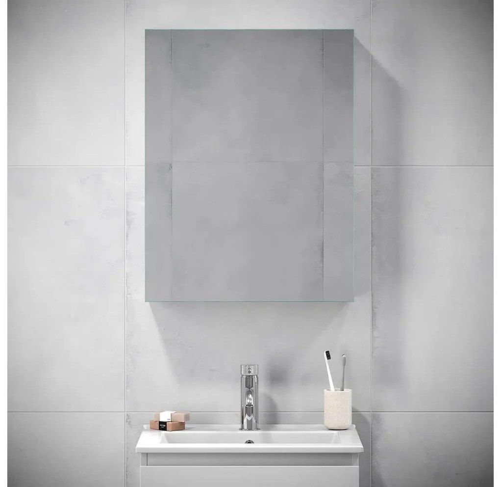 BATH DELUXE Tükrös fürdőszobai szekrény HENRY 65x50 cm fehér BT0093