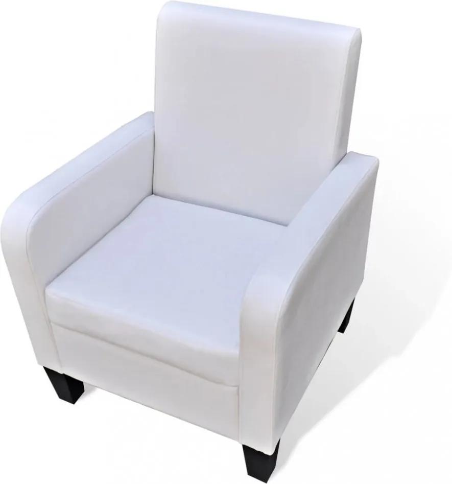 Fehér műbőr fotel
