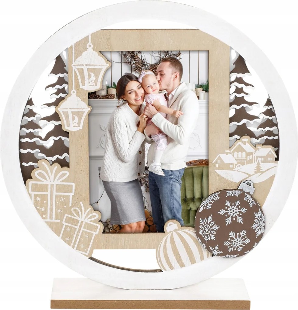 Karácsonyi képkeret 10x15 nagy természetes karácsony ajándék