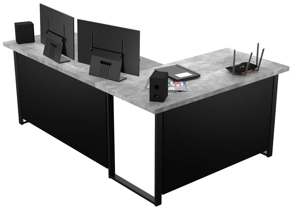Sarok PC asztal Vintid (szürke beton). 1054974