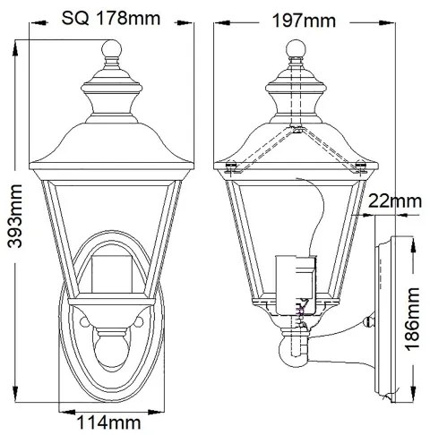 Kichler - Kültéri fali lámpa BAY SHORE 1xE27/60W/230V IP44