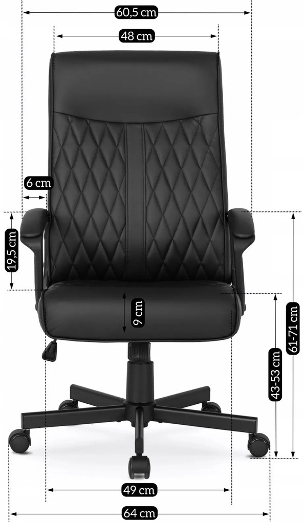 Fekete Eco-bőr Irodai Forgószék SERGIO