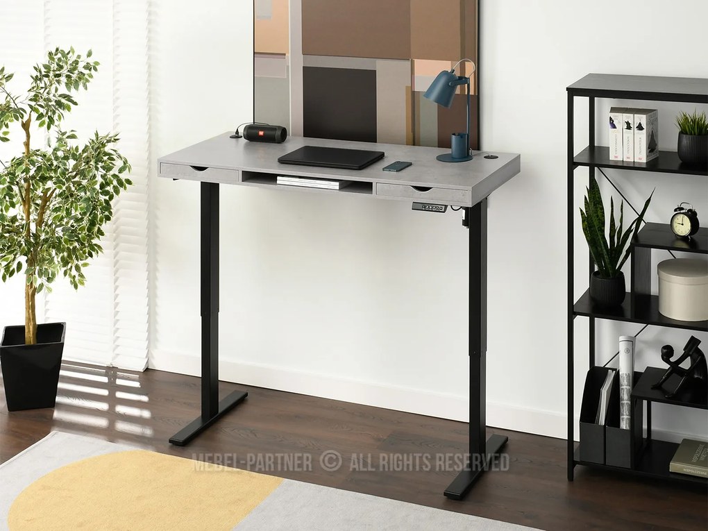 PC asztal Osto 140 (beton + fekete). 1109835