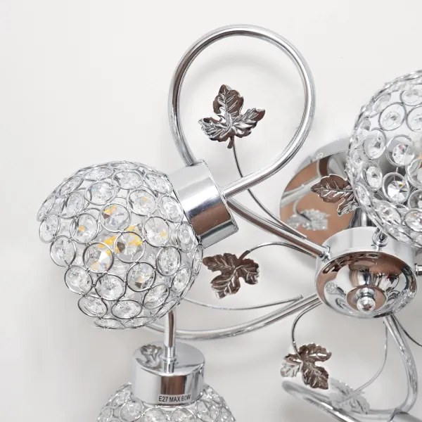 Felületre szerelhető csillár SOPHIA 5xE27/15W/230V fényezett króm/átlátszó