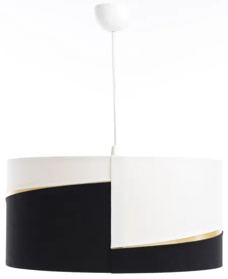 Csillár zsinóron SWING 1xE27/60W/230V fekete/fehér/arany