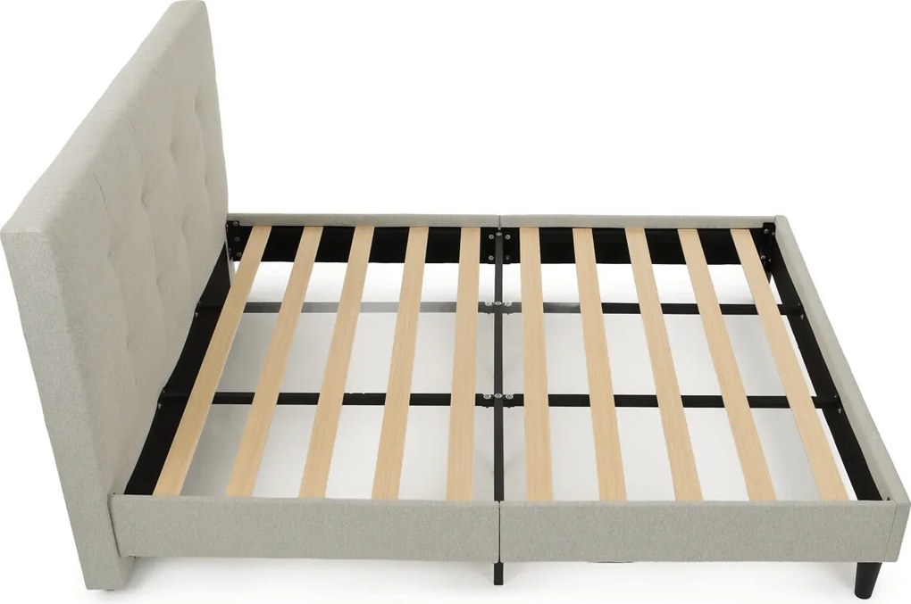 Kárpitozott franciaágykeret bézs szövet BED-M160 CRM2