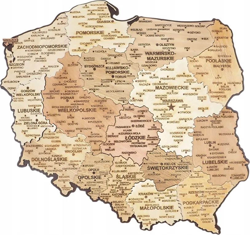 Lengyel Térképe Fa Falon Fa Kép Fali Dekoráció