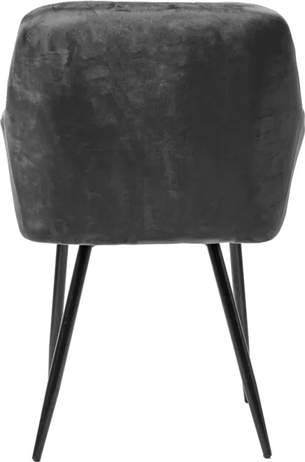 Szürke MARLEN VELVET étkezőfotel fekete lábakkal