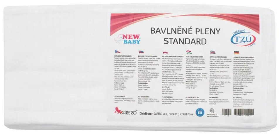 Pamut pelenka NEW BABY 60x80 cm STANDARD 10 db