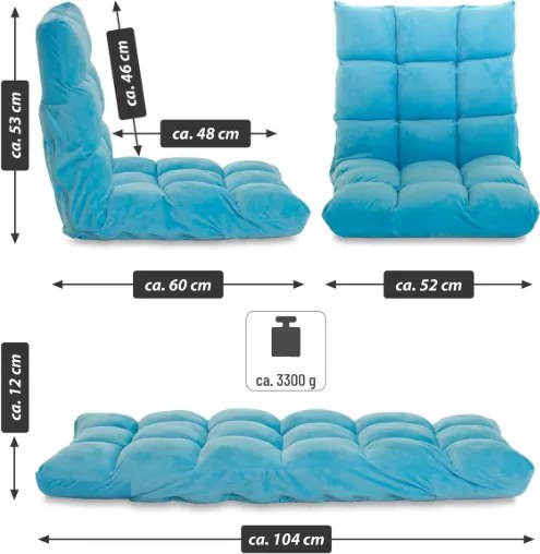 Dönthető fotel 60 x 52 x 53 cm kék