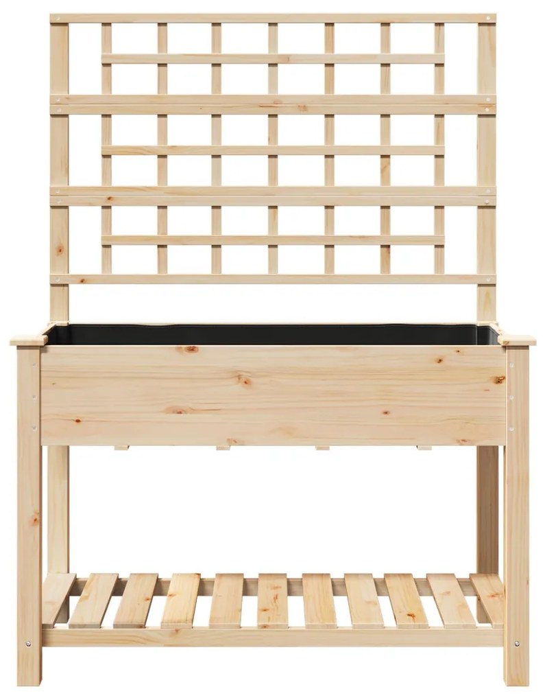 Kerti Virágláda Trellis-szel és Polccal 115x59x152 cm Tömör Fenyő