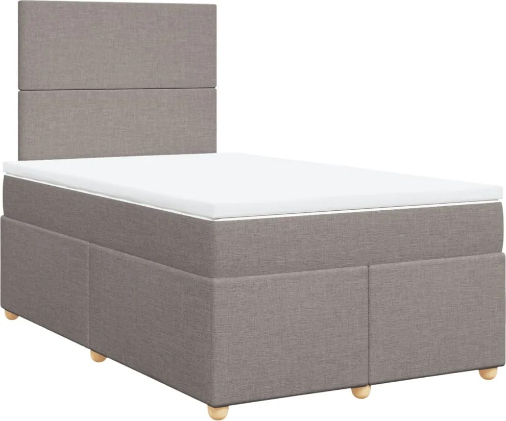 vidaXL tópszínű szövet rugós ágy matraccal 120 x 200 cm