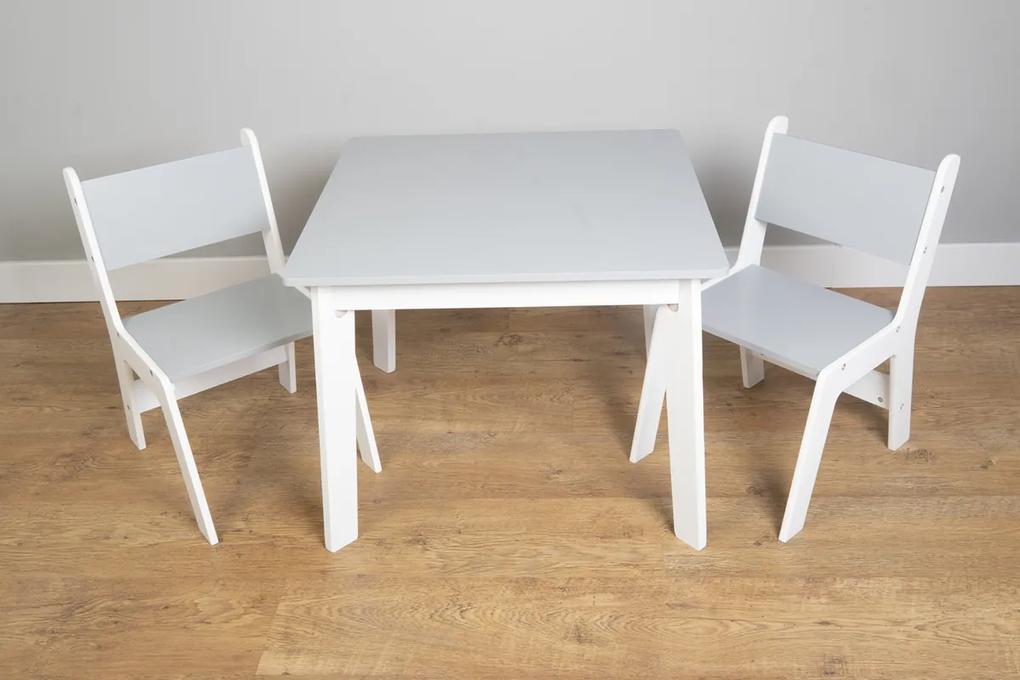 Ourbaby - Gyerek asztal és szék - szürke-fehér Grey &amp; White