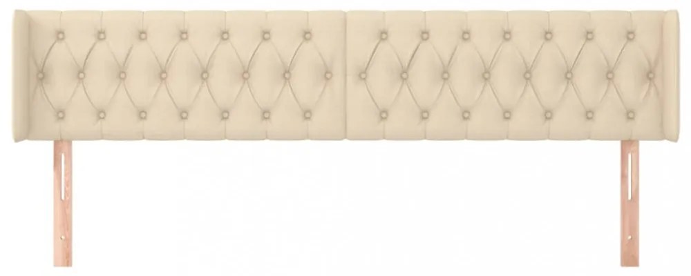 krémszínű szövet fejtámla szárnyakkal 203x16x78/88 cm