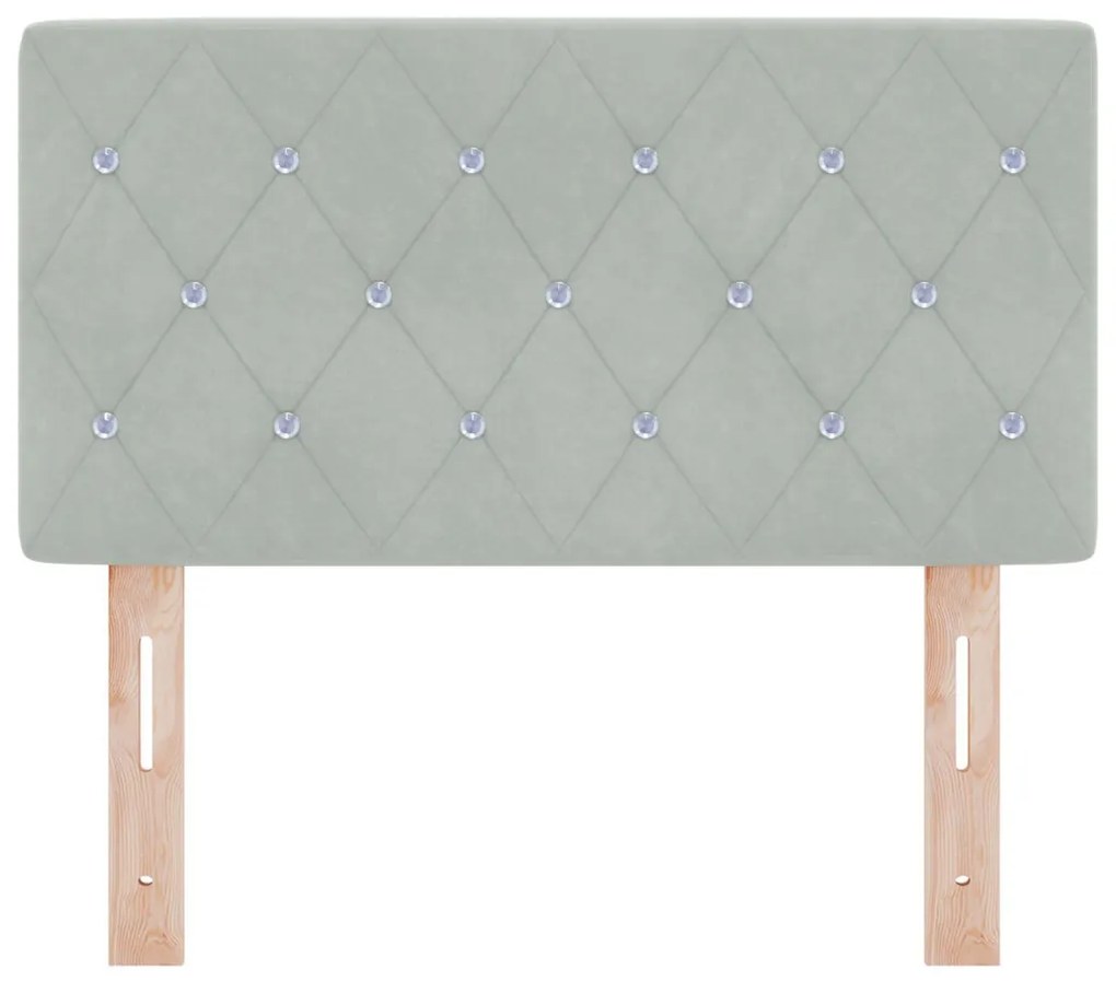 Fejtámla Kristály Gombbal Húzott Világosszürke 80 cm Akszád