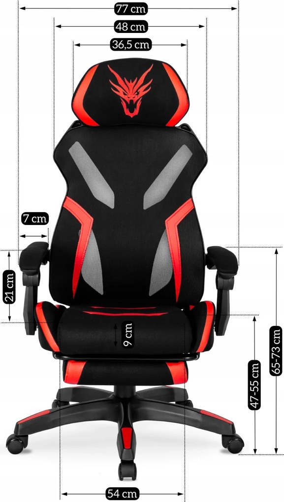 Gaming forgószék fekete/piros színben. MAXIMO