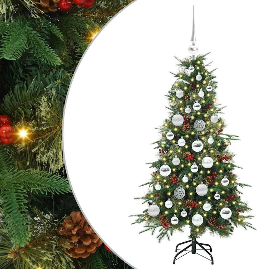 vidaXL Műanyag Hajtogatós Karácsonyfa állvánnyal Zöld 120 cm PE és PVC