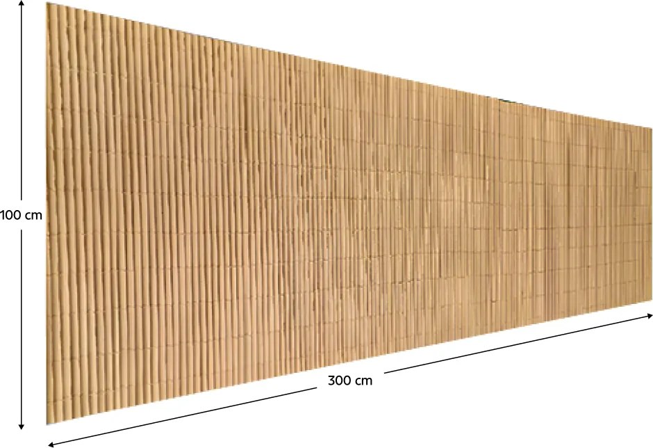 Kerti térelválasztó, természetes, 300x100 cm, ABEO