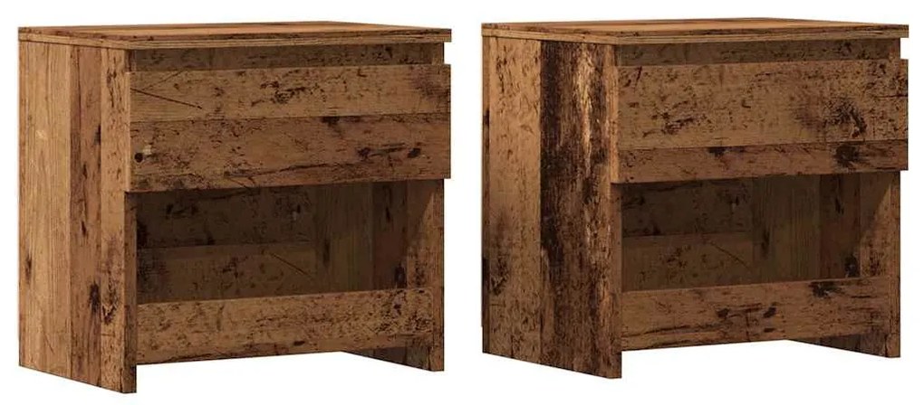 2 db antik fa forgácslap éjjeliszekrény 40 x 30 x 39 cm