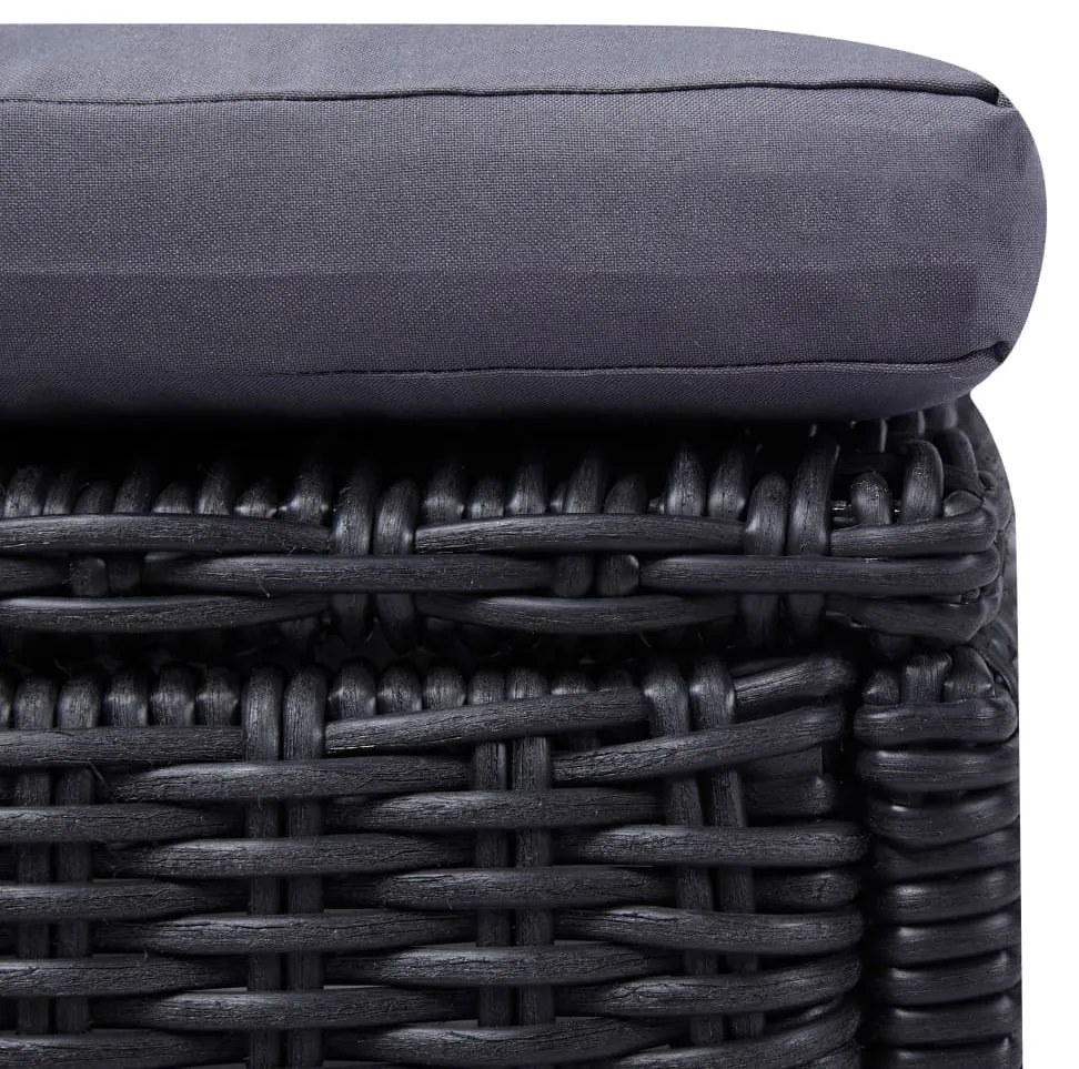 Sötétszürke polyrattan napozóágy
