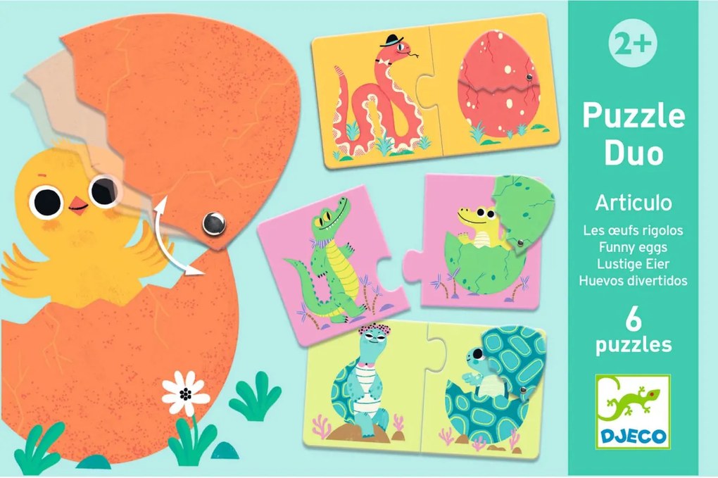 Párosító puzzle - Kié a tojás, 12 db-os - Funny eggs