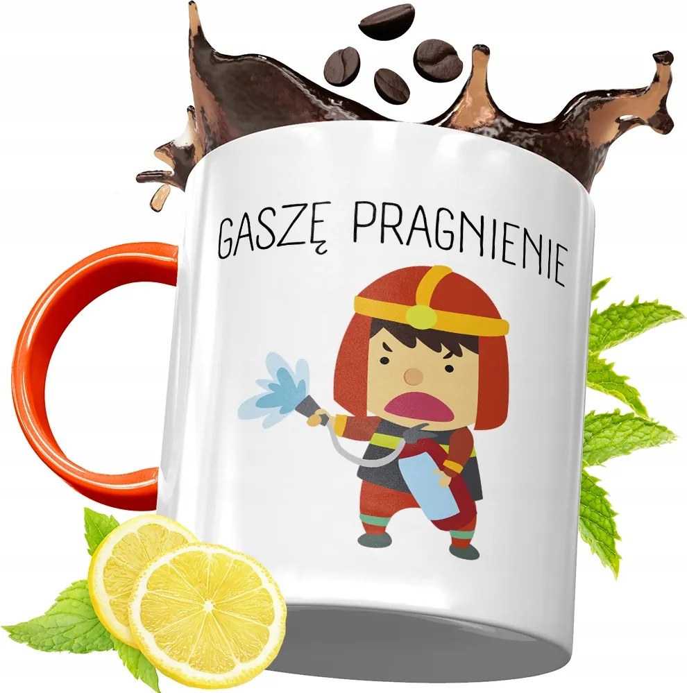 Narancssárga Bögre Tűzoltónak Tökéletes Ajándék fényképes nyomtatással