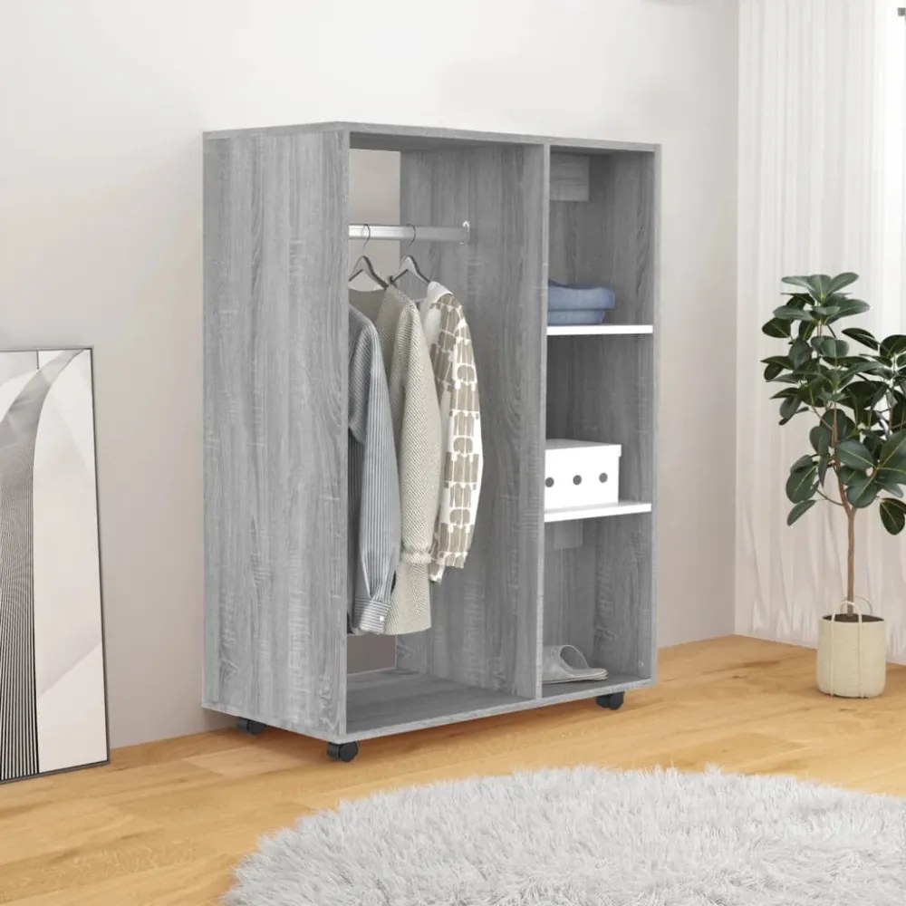 vidaXL szürke sonoma színű szerelt fa ruhásszekrény 80 x 40 x 110 cm