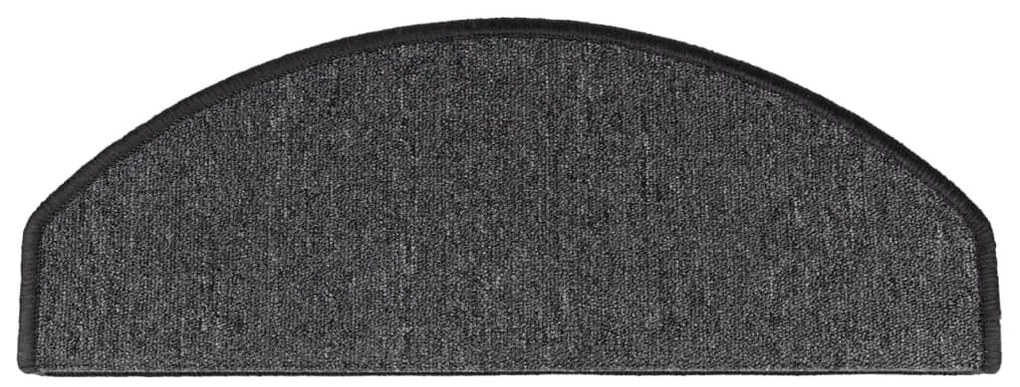 10 db antracitszürke félkör alakú lépcsőszőnyegek 65 x 24 x 4 cm