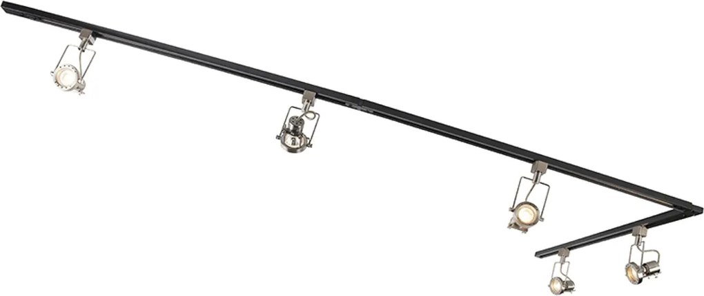 Okos 1 fázisú sín fekete acéllal, 5 WiFi GU10-zel - Iconic Suplux