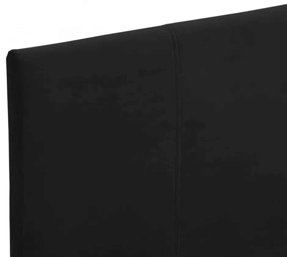 fekete szövetkárpitozású ágykeret 90 x 200 cm