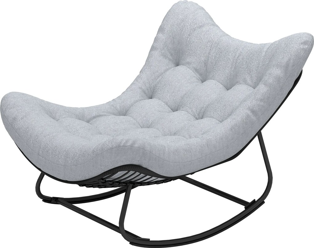 Outsunny Rattan Hinta Fotel Kerti Pad Képződés Acélvázzal 98 x 111 x 74 cm Szürke | Aosom