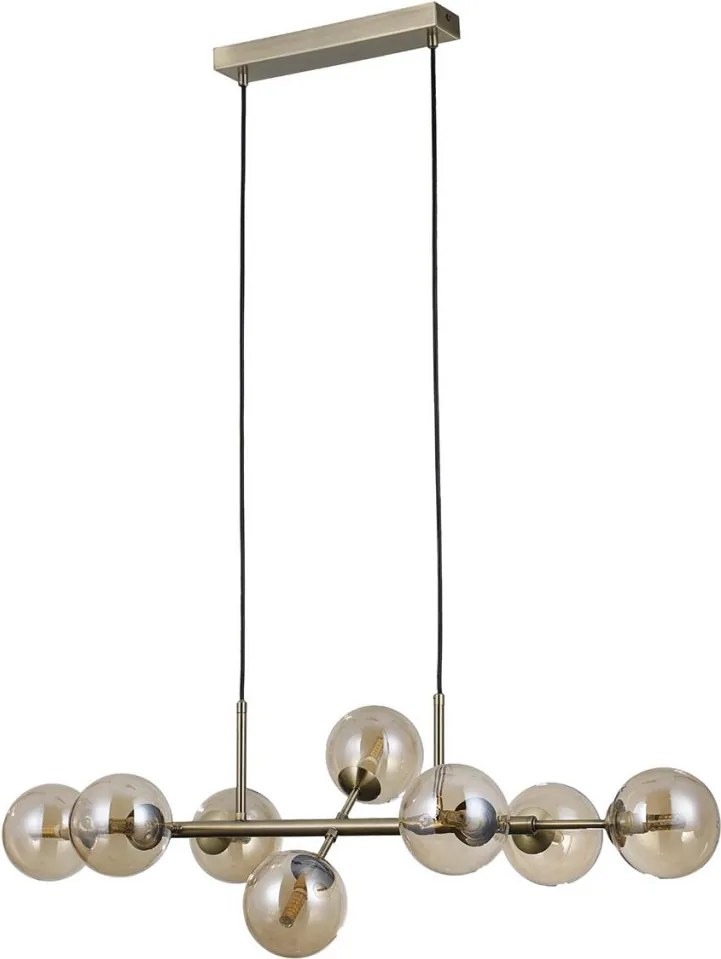 ITALUX PND-2244-8A-AB ERIMIDA Többágú Függesztett Lámpa Antik Bronz, Borostyán G9 IP20