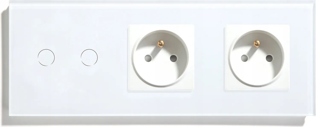 Érintőkapcsoló Dupla 2K Dupla Aljzat Üveg Kapcsoló