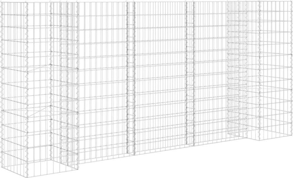 vidaXL H alakú acéldrót virágtartó gabion 260 x 40 x 120 cm