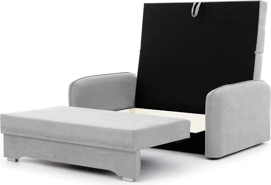 Világosszürke zsenília kinyitható-tárolóhelyes kanapé 155 cm Laine – ELTAP